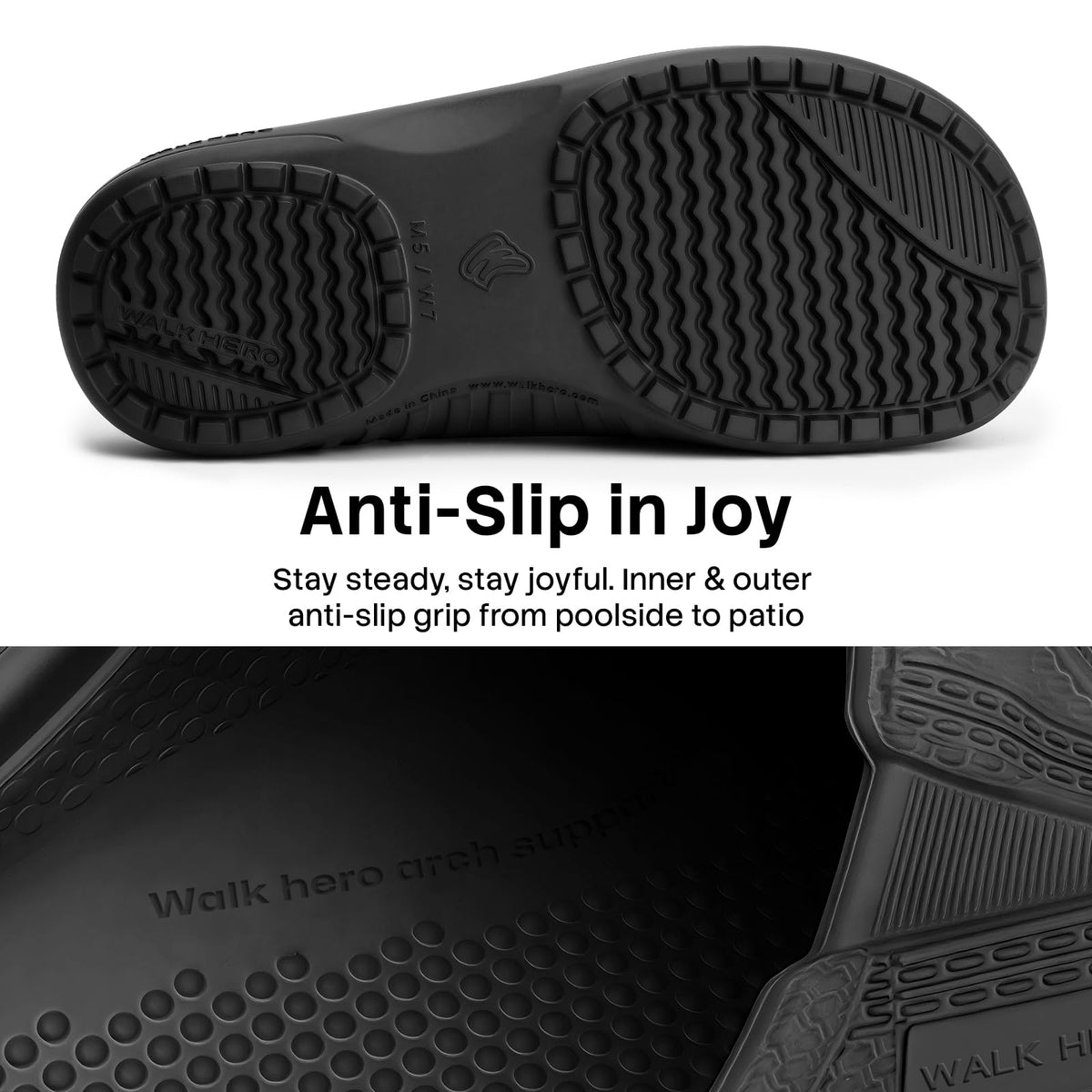 Garden Clogs for Women and Men with Arch Support & Cushion Footbed Black