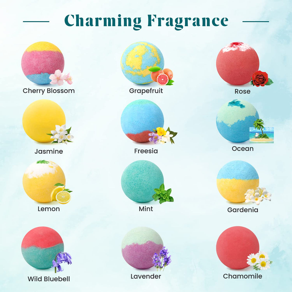 Bath Bombs for Women, Handmade Natural Bath Bomb with Shea Butter