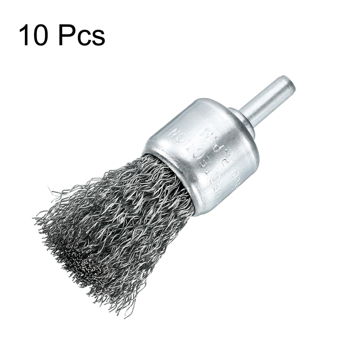 uxcell 10pcs Wire Brush for Drill 1" Dia. Abrasive Wire Wheel 1/4" Round Shank Stainless Steel Cup Brush Coarse Crimped Drill Attachment for Cleaning Rust Paint Abrasive