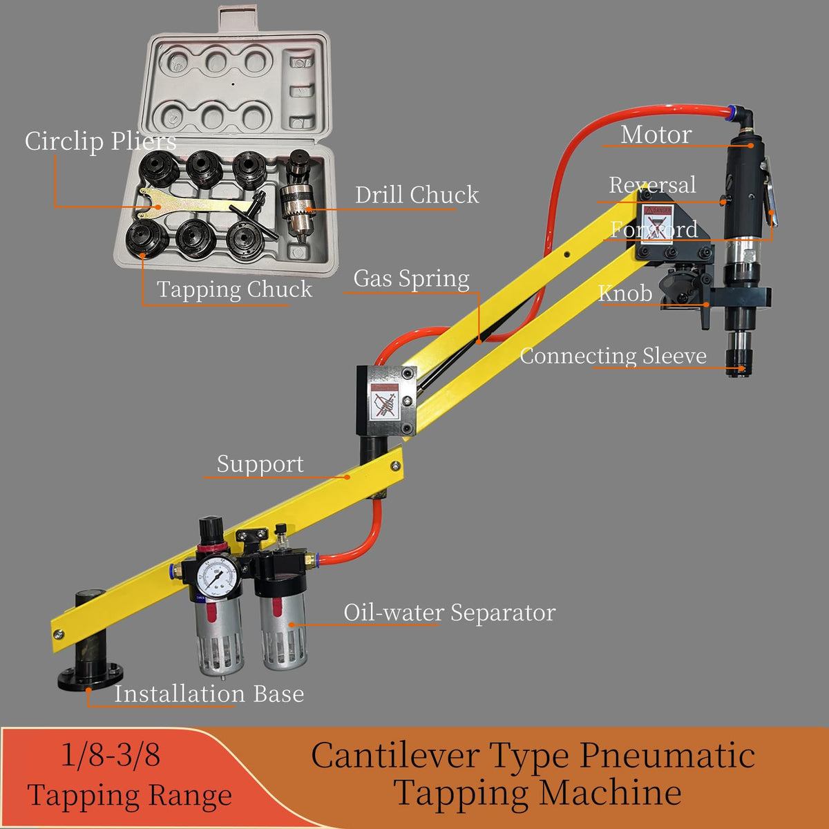 Melwozhwu Pneumatic Tapping Machine tap Flexible Arm Threading Tools