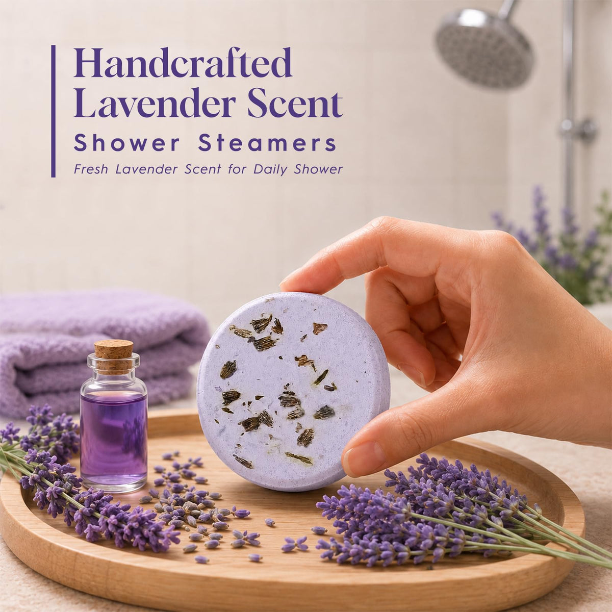 Lavender Shower Steamers 8 Pack, Home Spa Self Care