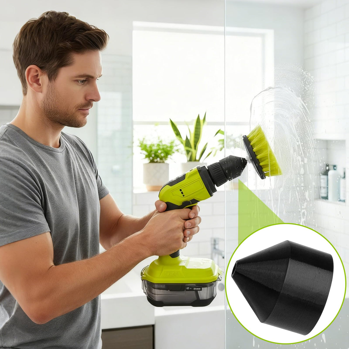 Triangle Drive to 1/4" Hex Adapter Compatible with Ryobi Power Scrubbers
