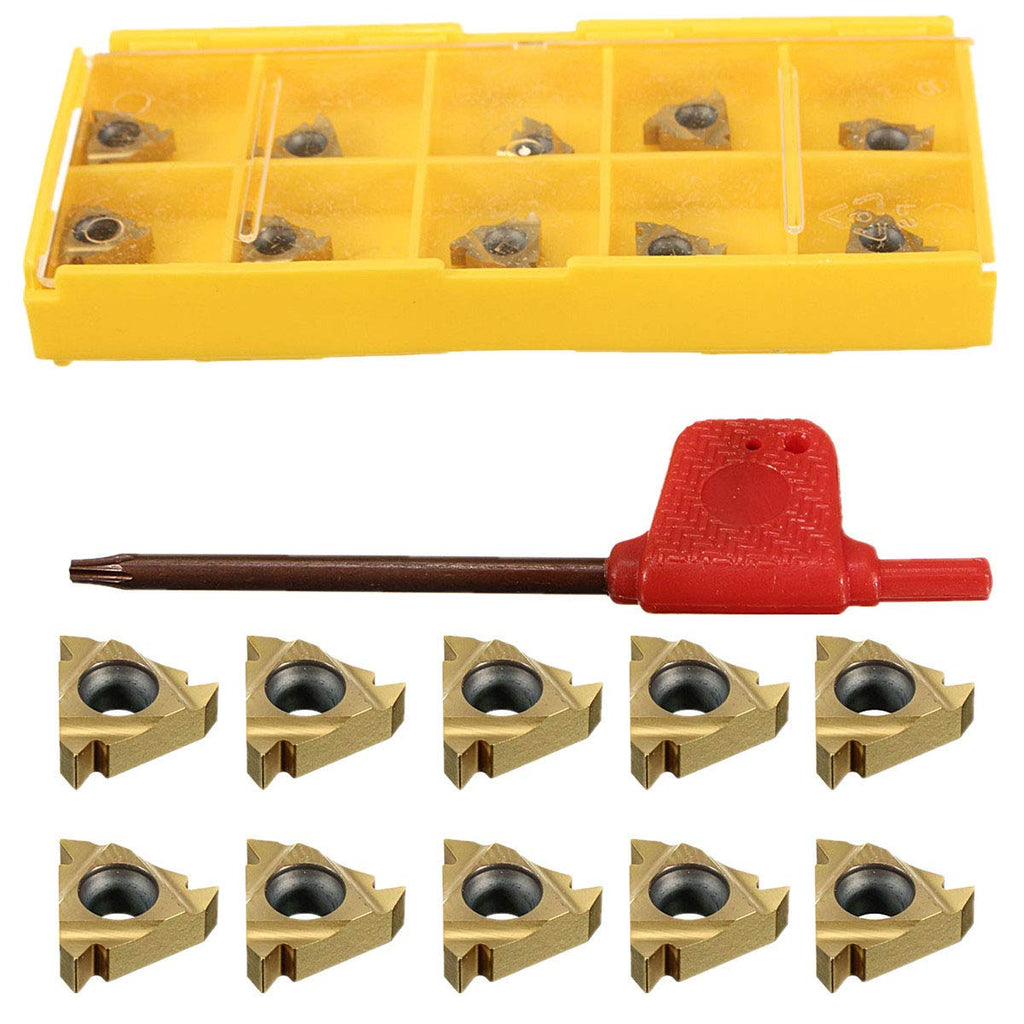 VeYocilk Lathe Threading Carbide Inserts:10 Pcs 11IR A60 1/4 Carbide Inserts for Internal Threading Holders CNC Cutting CNC Turning Tool