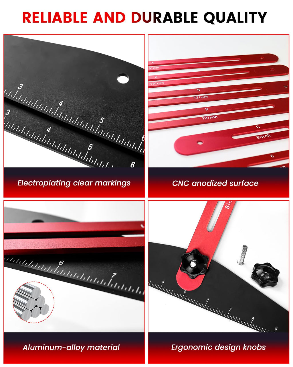 Stair Tread Template Tool, 8" to 60"Jig, Adjustable for Measuring
