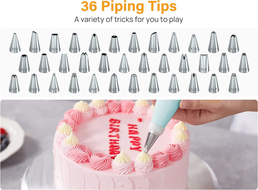 42 Piping Bags and Tips Set Frosting Piping Kit for Beginners & Pros