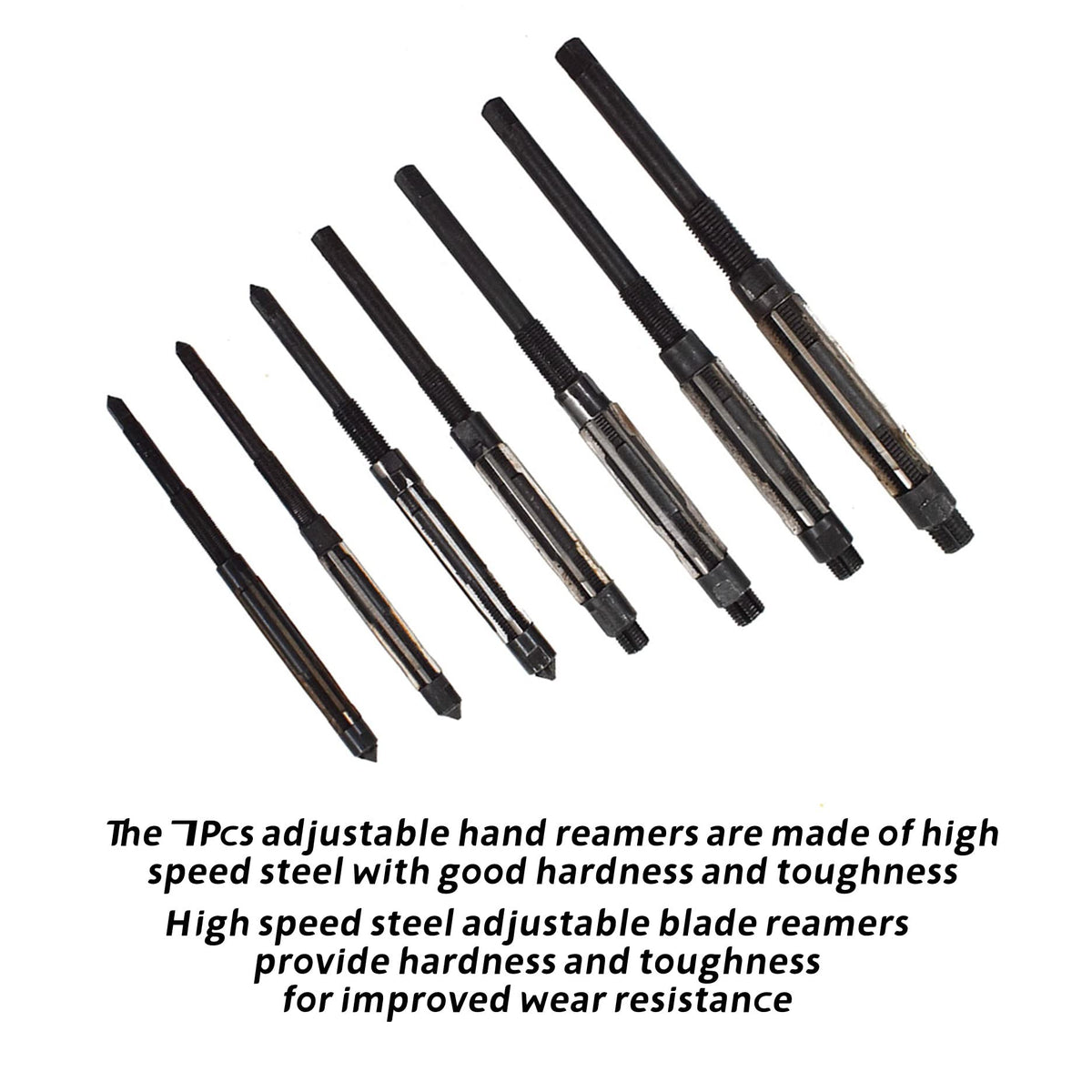 LiGuVCY 7Pcs High Speed Steel Adjustable Hand Reamers HV-H3, 1/4 to 15/32