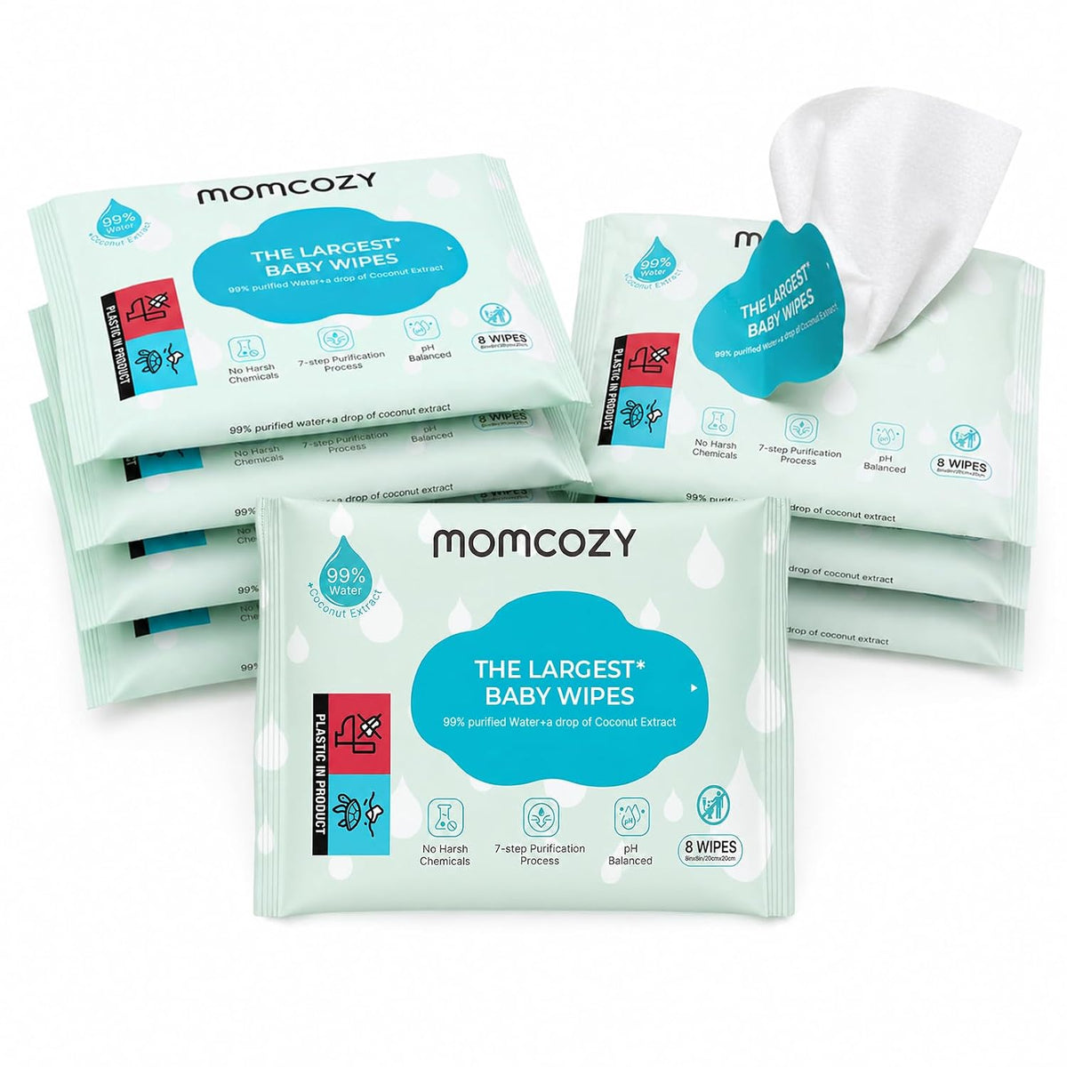 Baby Wipes Travel Size, Extra Large 99% Water Based Wet Wipes