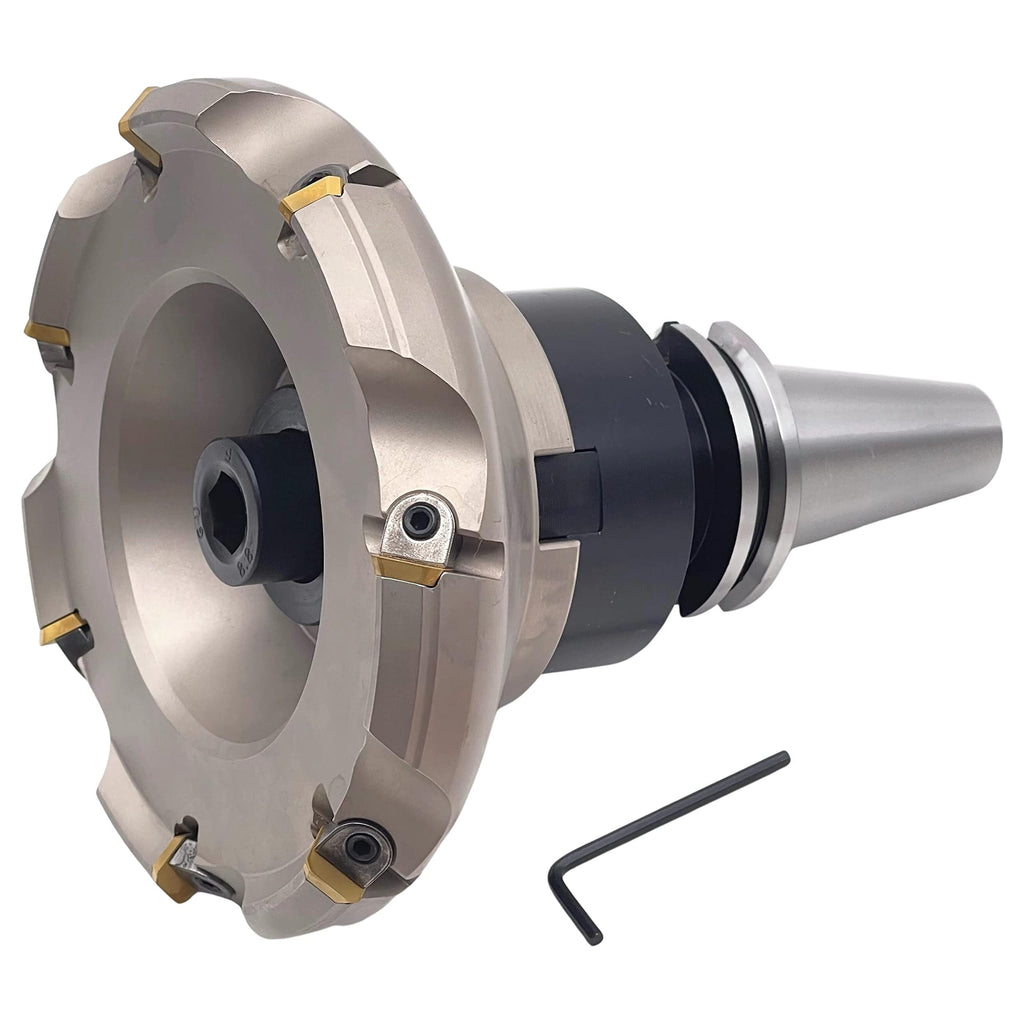 CME 6" 45° Indexable Face Mill w/ CAT40 Arbor, SEAN42 Inserts Included, 7 Flutes