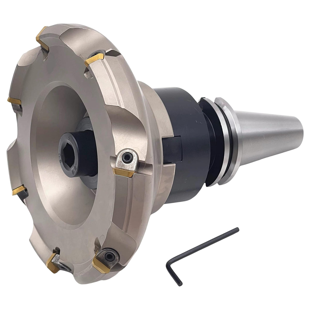 CME 6" 45° Indexable Face Mill w/ CAT40 Arbor, SEAN42 Inserts Included, 7 Flutes