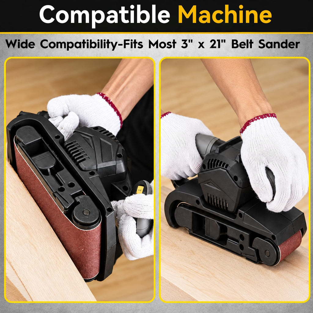 3x21 Inch Sanding Belts, 20-Pack, 40/60/80/120 Grit Mixed Belt Sander Paper