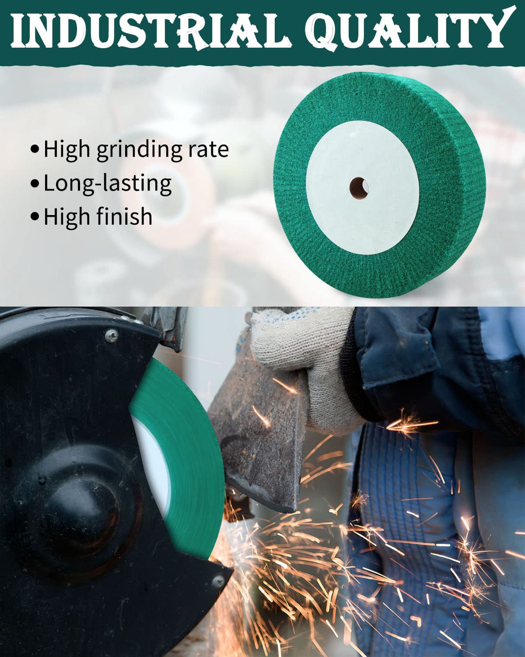 8" Bench Grinder Wheels, 240 Grit Tight Weave Tough Buffing Polishing Wheel