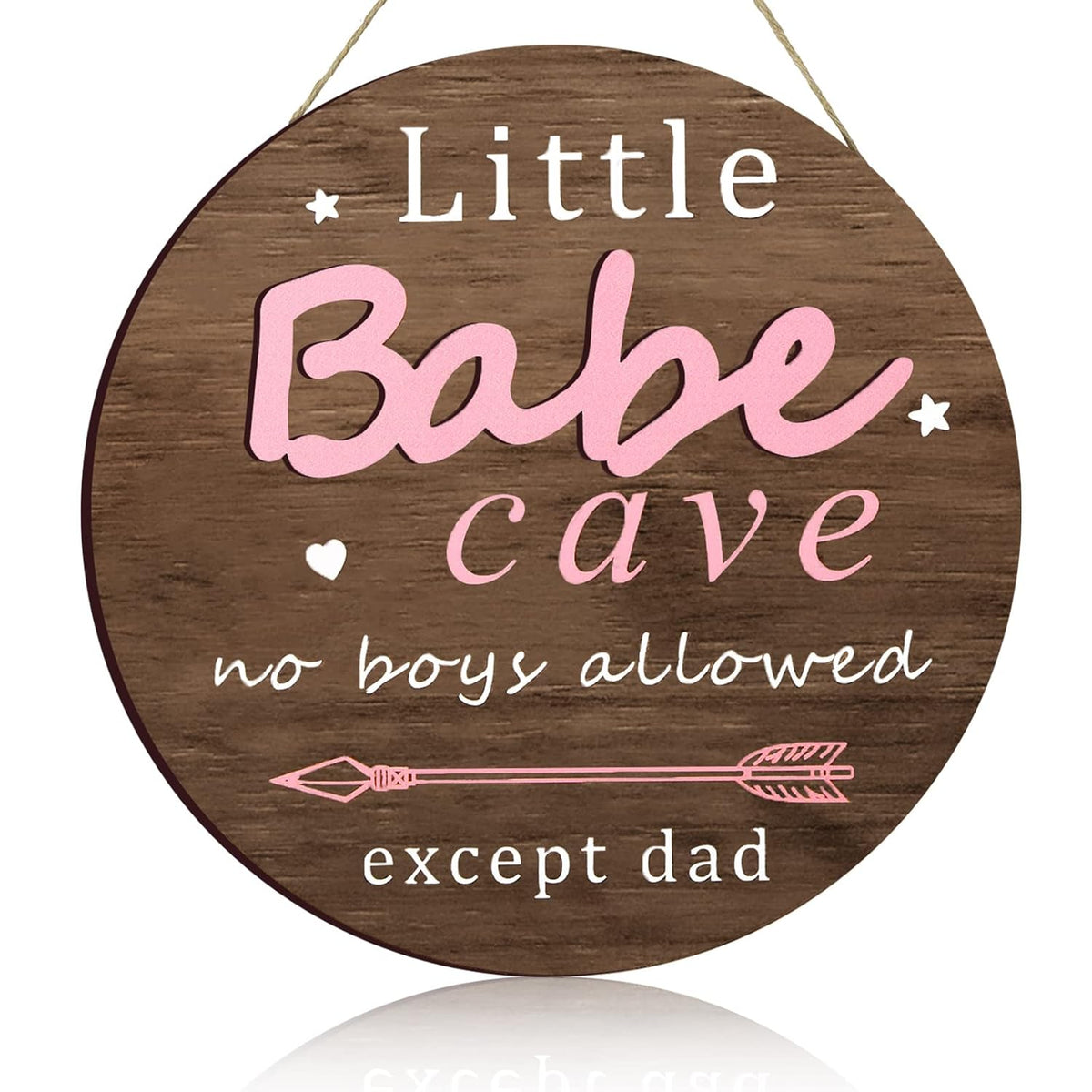 Little Babe Cave Door Sign Wood Baby Girl Nursery Decor Little Girl Nursery Room Wall Art for Bedroom Living Room