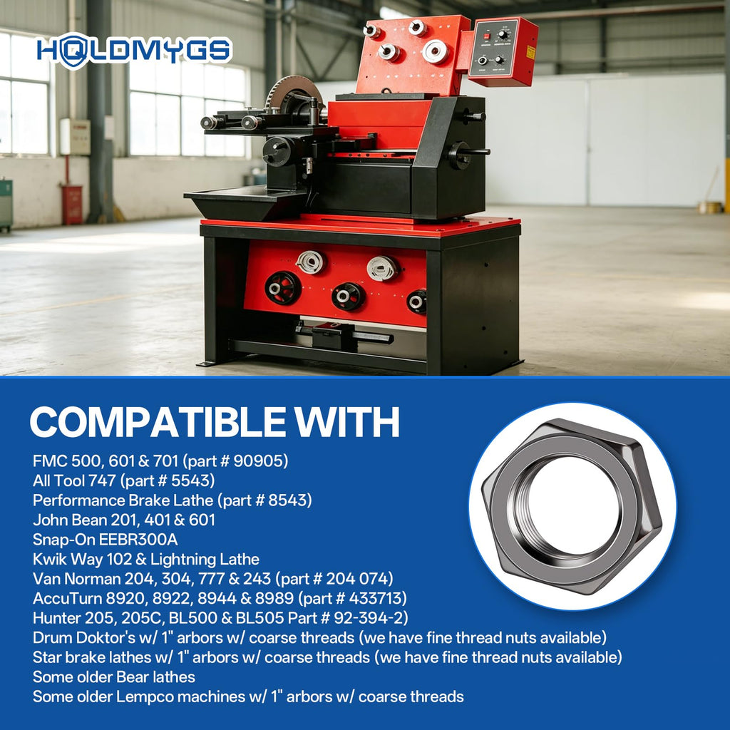 HQLDMYGS 1in Left Hand Coarse Thread Brake Lathe Arbor Nut