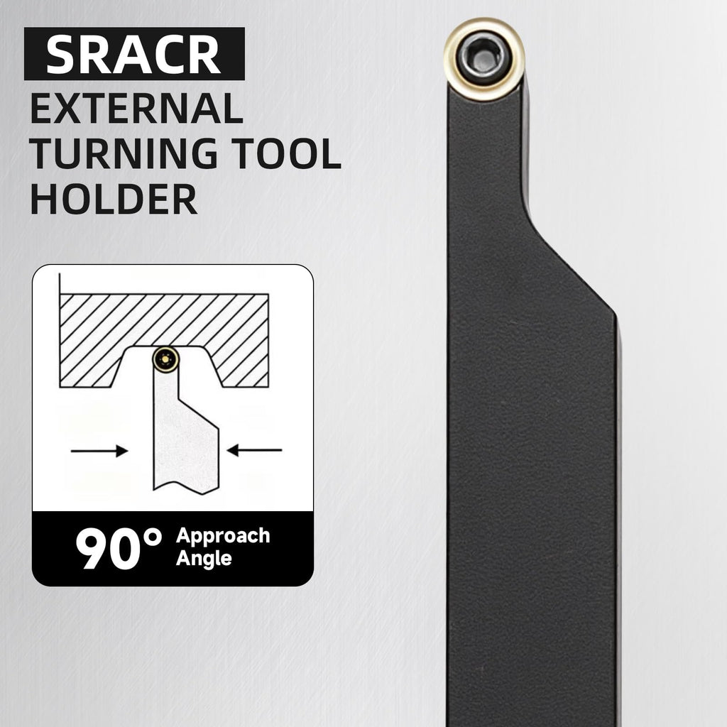NORJIN 12PCS 1/2" Lathe Turning Tool Holder Set, SRACR1212H06 SRACL1212H06 Metal Lathe Tools Holder with 10PCS Round Carbide Inserts for Metal Steel Machining & Turning