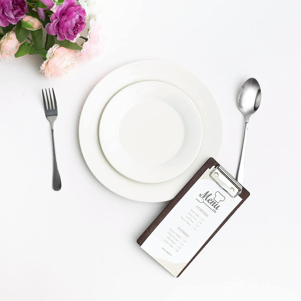 10-Pack Wood Check Presenters for Restaurants, Server Book, Menu Holder for Cafes, Wooden Clip Board, Cute Waitress