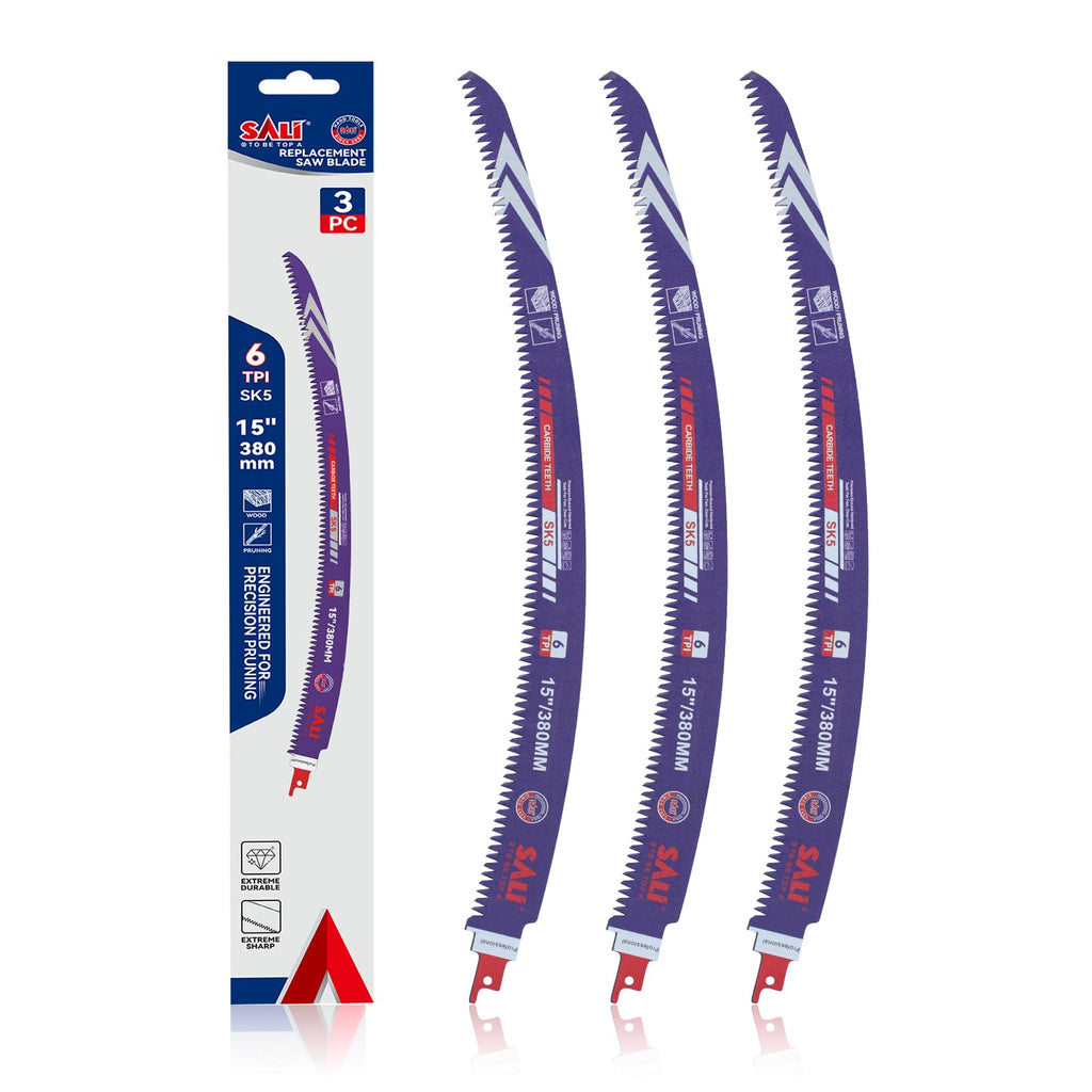 SALI Arc Edge Reciprocating Saw Blades, 15 Inch, 6 TPI Pruning, 3 Pack