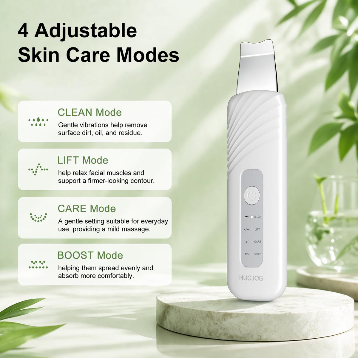 Blackhead Remover Tools, Face Scrubber Skin Spatula for Facial Cleansing, 4 Modes Pore Cleaner with 304 Stainless