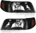 WEELMOTO Headlights for 1998-2011 Ford Crown Victoria W/Corner Lights