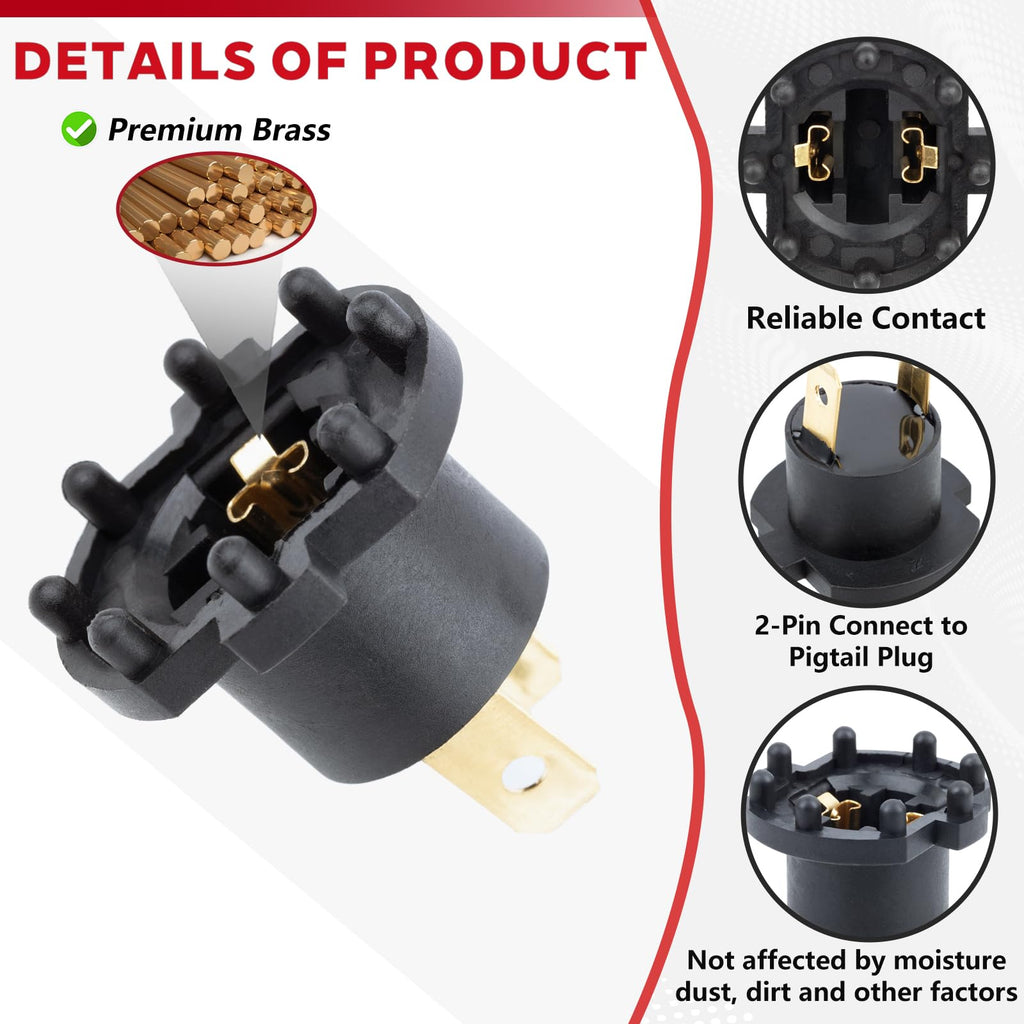 Svicari 2PCS Headlight Light Socket Fit for Mazda 5 2006-2010 Fit for Mazda 3 2004-2009 Headlamp Bulb Plug Holder Base Adapter Replace OE B28V510A3