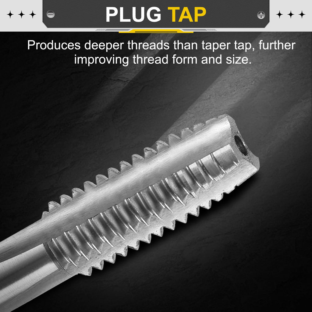 uxcell Hand Plug Tap M9x1.5 H2 Metric Thread Taps Straight Flute HSS6542