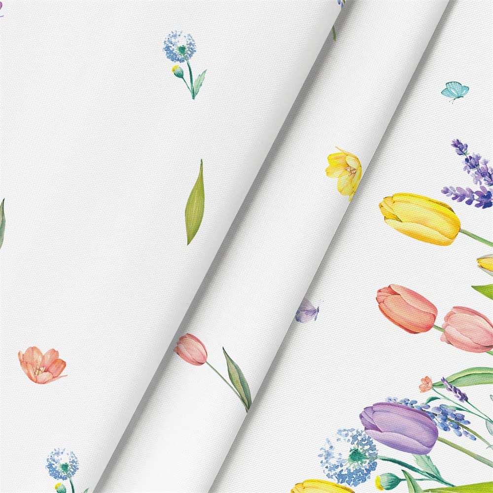 Spring Summer Tablecloth 60 x 84 Inch Rectangular Easter Tulip