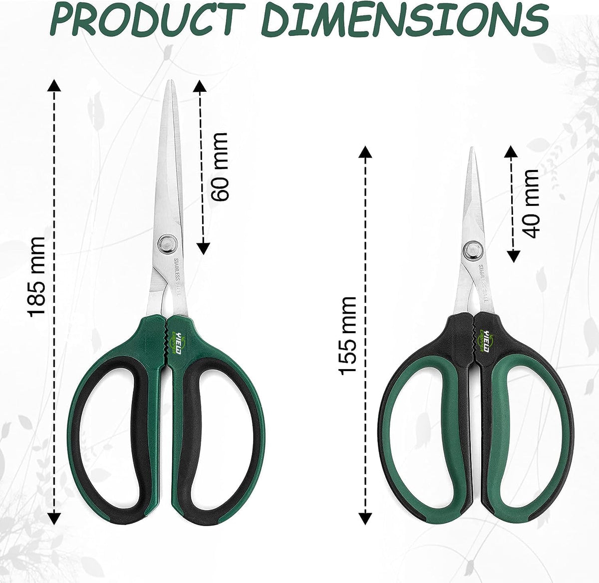 Hydroponic 2-Pack Bonsai Scissors and Plant Trimming Shears Set - Stainless Steel Pruning Shears for Indoor