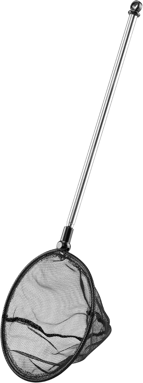 Aquarium Fish Net with Extendable Stainless Steel Long Handle Fine Mesh Net for Fish Tank