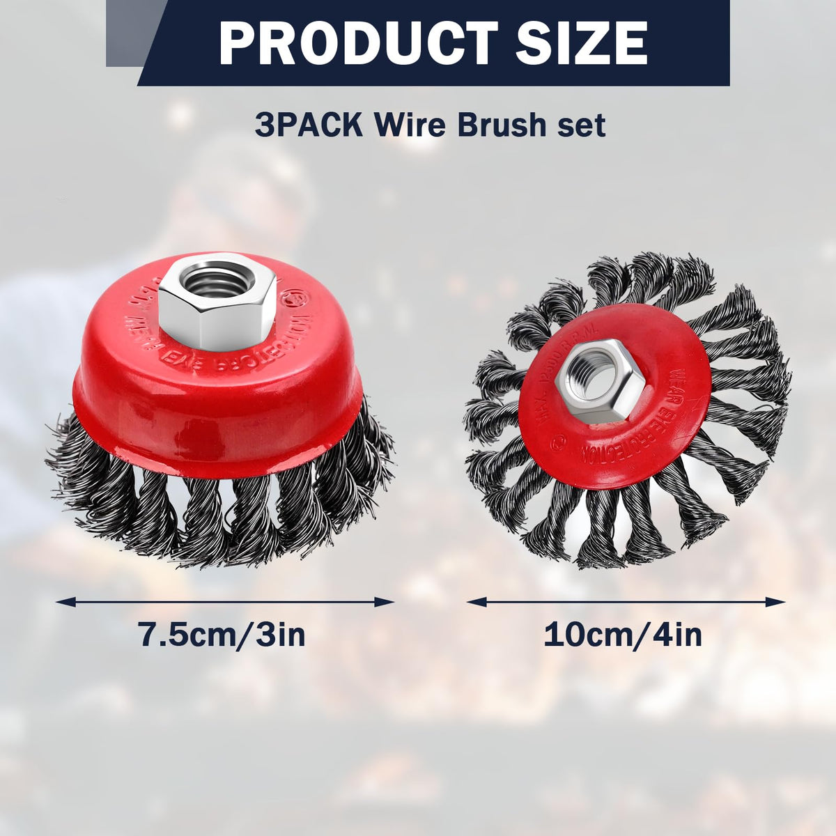 MIKILIKIEN 3 Pack Wire Wheel Brush for Angle Grinder