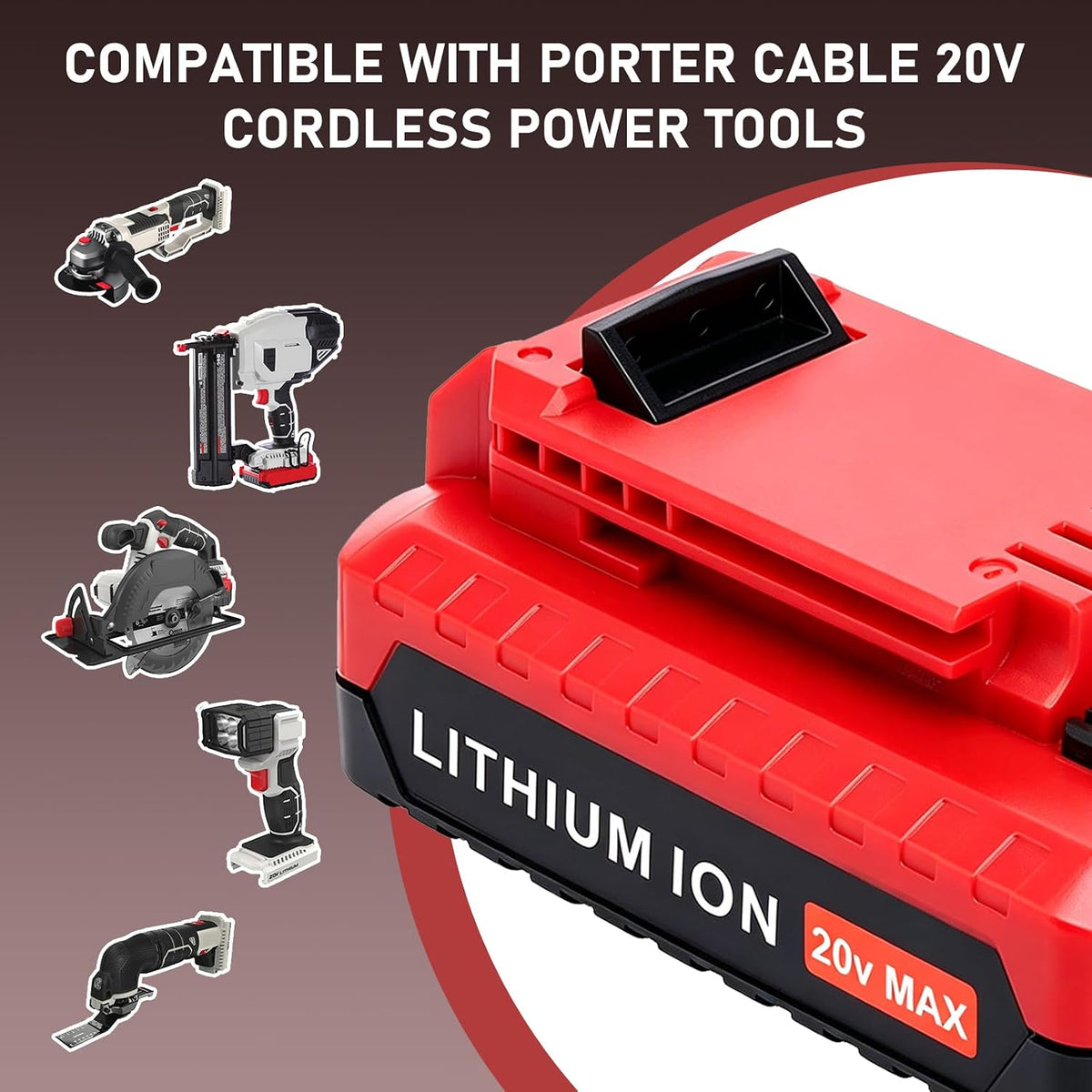 2 Packs 3600mAh PCC680L Battery Replacement for Porter Cable 20V Battery