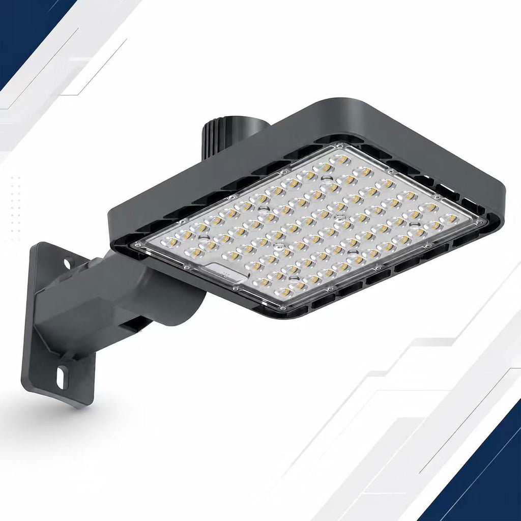 150W LED Parking Lot Light with Photocell, 21,000LM 5000K Commercial Outdoor Pole Light, IP65 Dusk-to-Dawn Shoebox Area Light with Adjustable Slip Fitter for Parking Lots, Streets and Yards (150W)