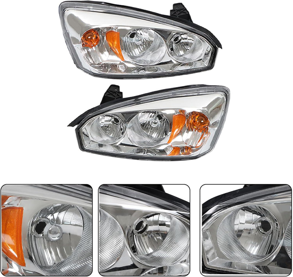 WFLNHB Headlights Assembly Replacement for Malibu SS 2004-2008 Pair