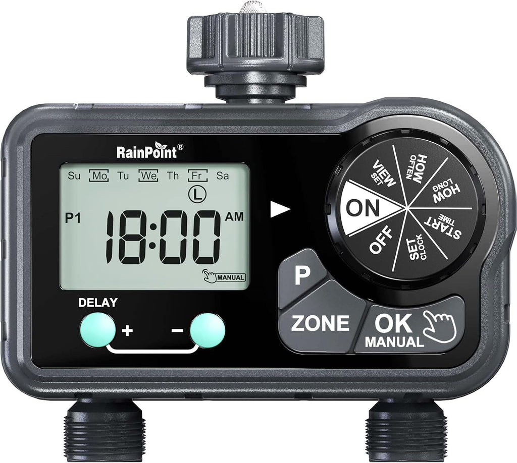 Sprinkler Timer with 3 Different Programs, Hose Timer for Garden Hose with Rain Delay/Manual Watering/Automatic
