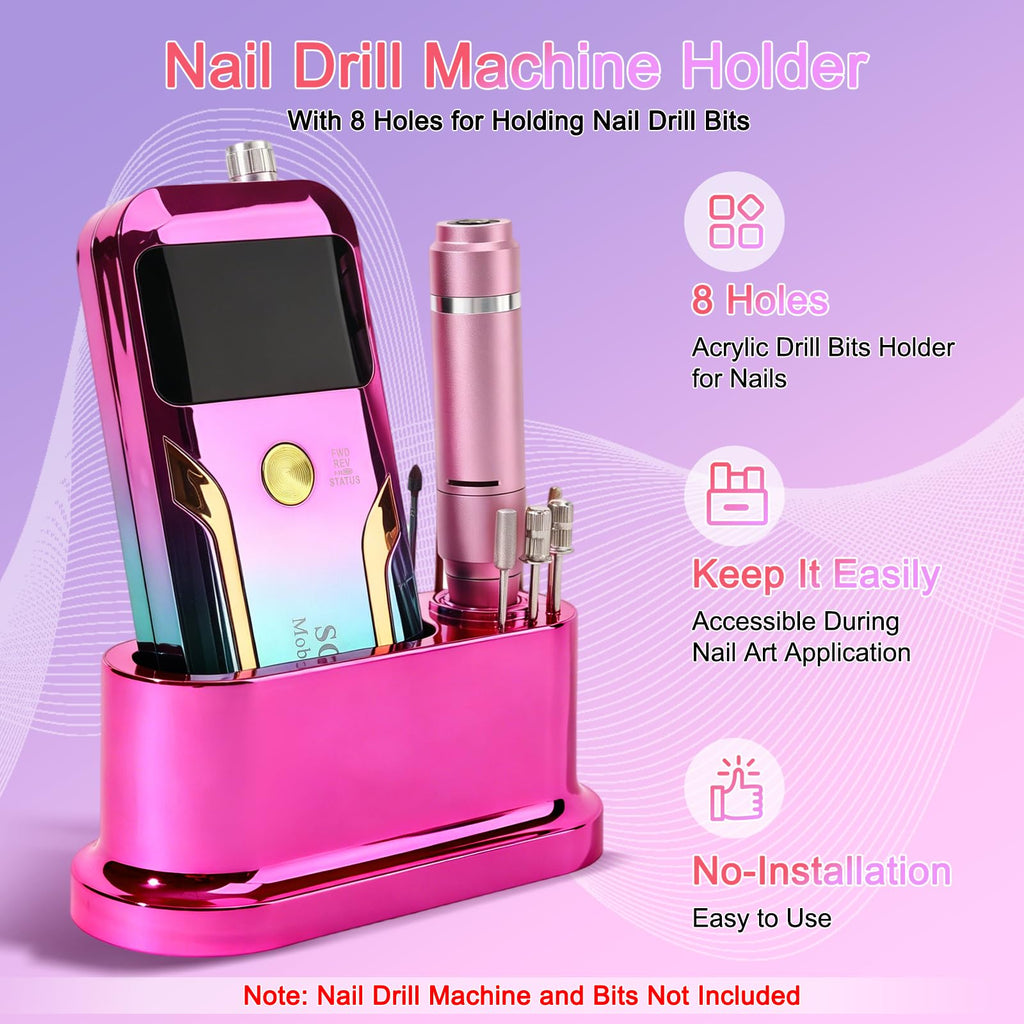 ANGNYA Nail Drill Machine Holder Efile Stand and Organizer Storage Box Case