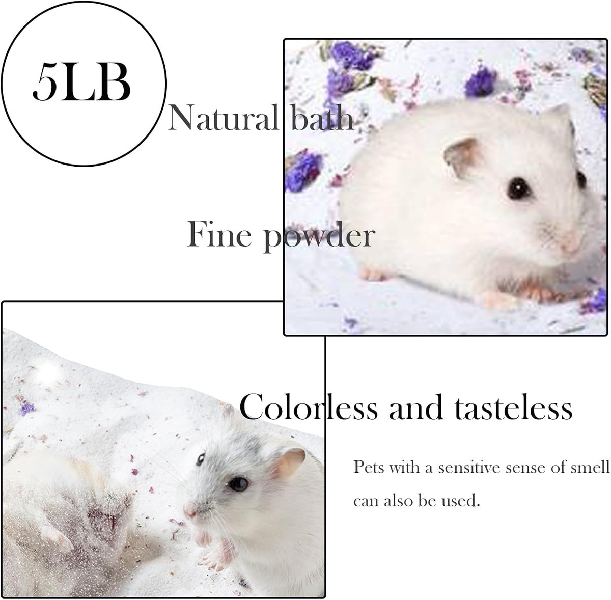 Hamster Bath Sand,5LB Dust Free Hamsters Bathing Sand Natural Petals Scented Desert Sand or Potty Litter Sand for