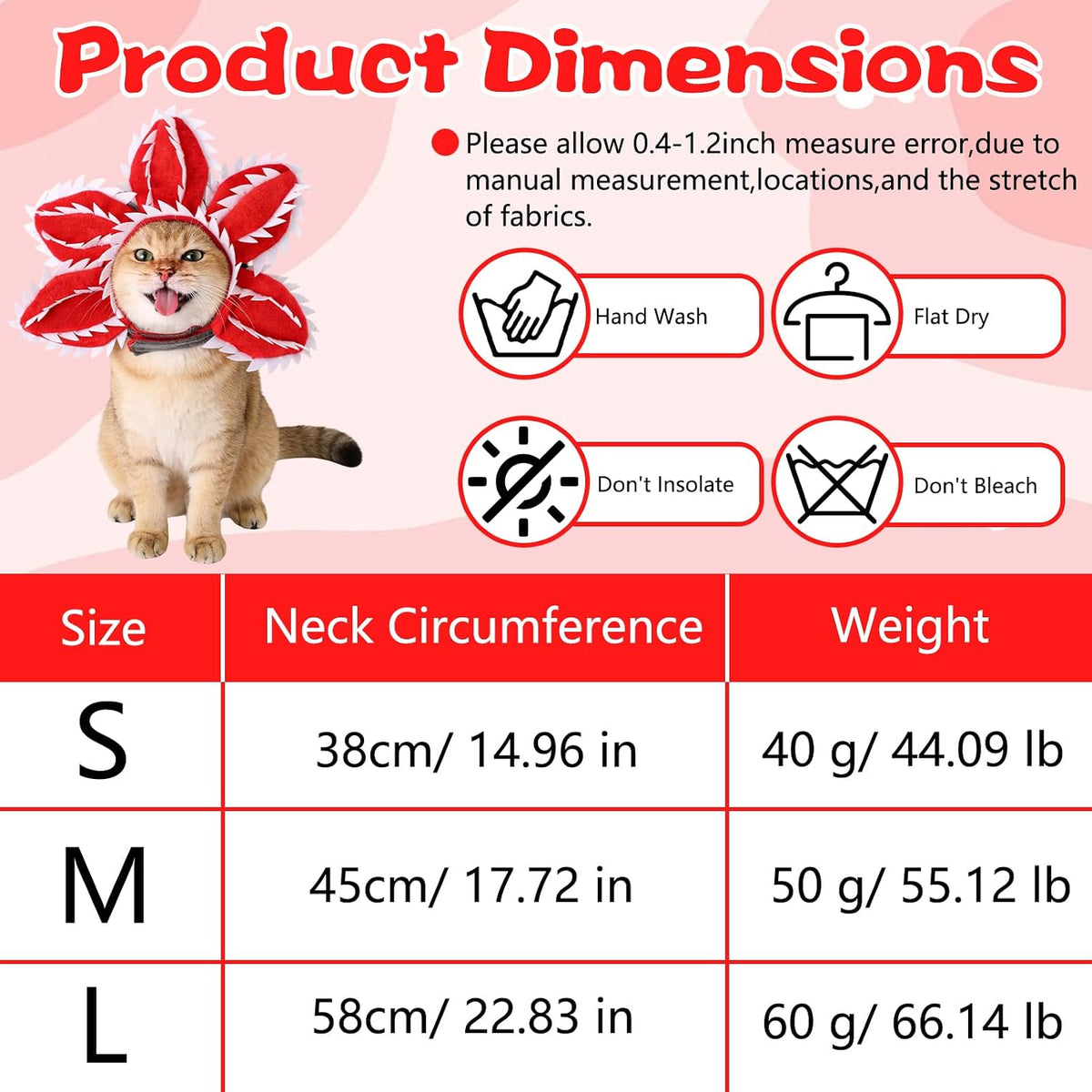 Pet Demon Dog Costume Funny Carnivorous Plant Dog Adjustable Hat Costume