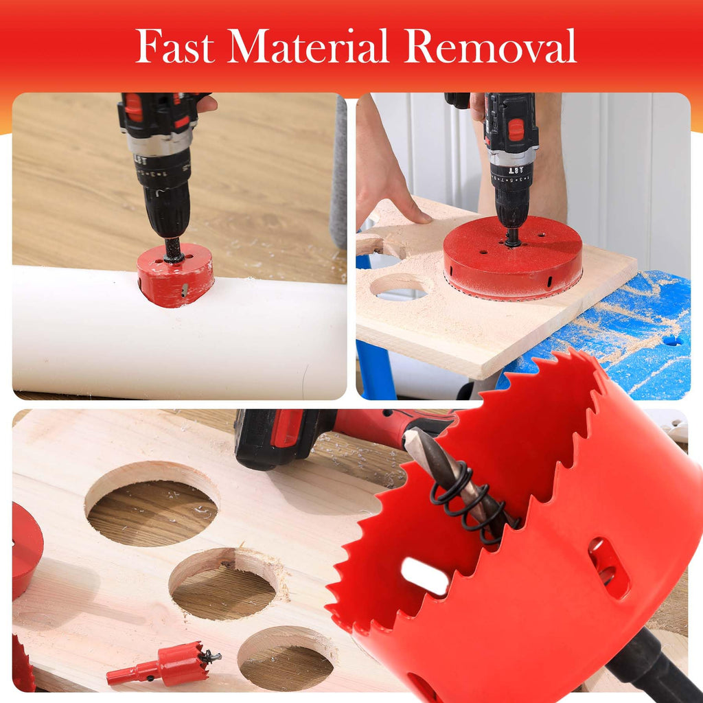 GARHWAL 2-1/4 in. Bi-Metal Hole Saw Drill Bit - General Purpose Saw for Wood, Plywood, Cornhole, Ceiling, and Drywall - Includes Arbor & Pilot Bit