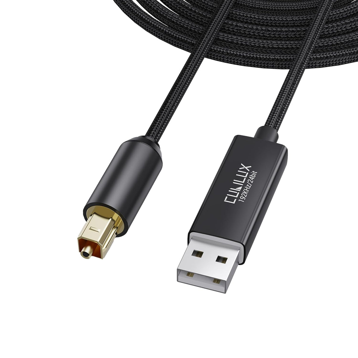 USB A to TOSLINK Optical Audio Cable, Unidirectional USB Type A to SPDIF Digital Aux Cord, S/PDIF Transmitter for