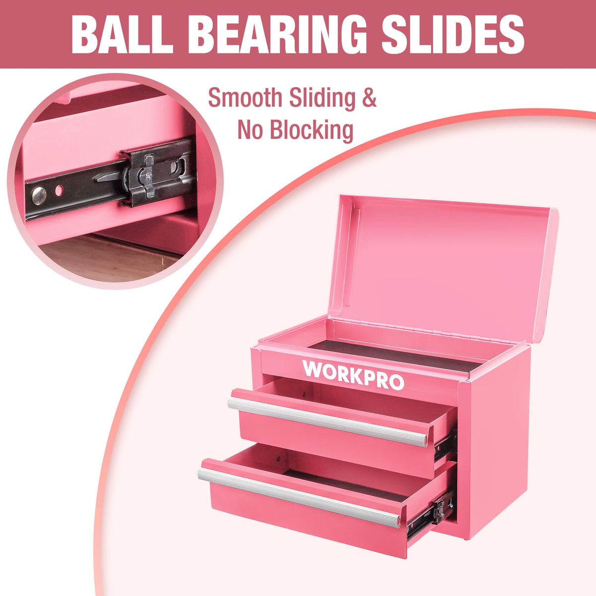 Metal Mini Tool Box with 2 Drawers and Top Storage