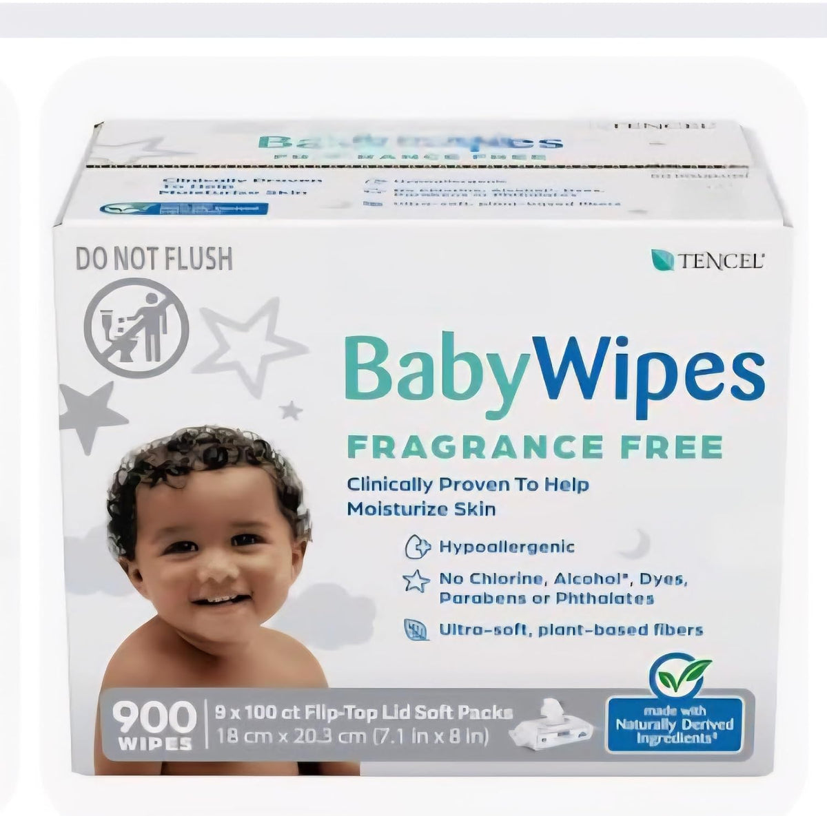 Ultra Soft Baby Wipes, Extra Large, Unscented, 900 Count, With Aloe & Vitamin E, Hypoallergenic, 9 Flip-Top Packs