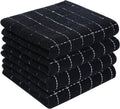 100% Cotton Terry Kitchen Towels, 4 Pack, Black | Ultra Soft and Absorbent Dish Towels for Kitchen, Suitable for