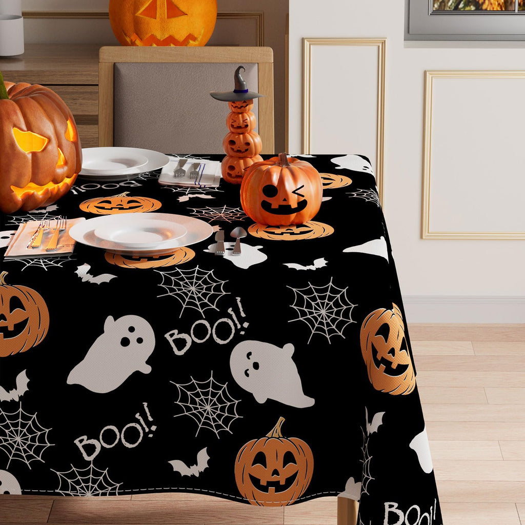 Halloween Spooky Ghost Rectangle Tablecloth Decorations 60x84 Inch