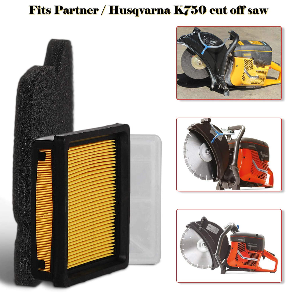 HIFROM Air Pre Inner Filter Combo Kit Compatible with Husq-varna Partner Concrete Cut Off Saw Power Cutter K750 K 750 506 36 72-01, 506 36 72-02,506 36 71-01,5063671-03 (Pack of 1)