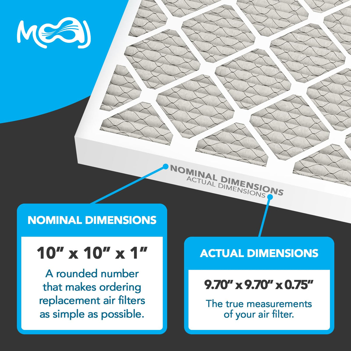 10x10x1 Air Filter (4-PACK) | MERV 8 | MOAJ Advanced Dust Defense | BASED IN USA | Quality Pleated Replacement Air