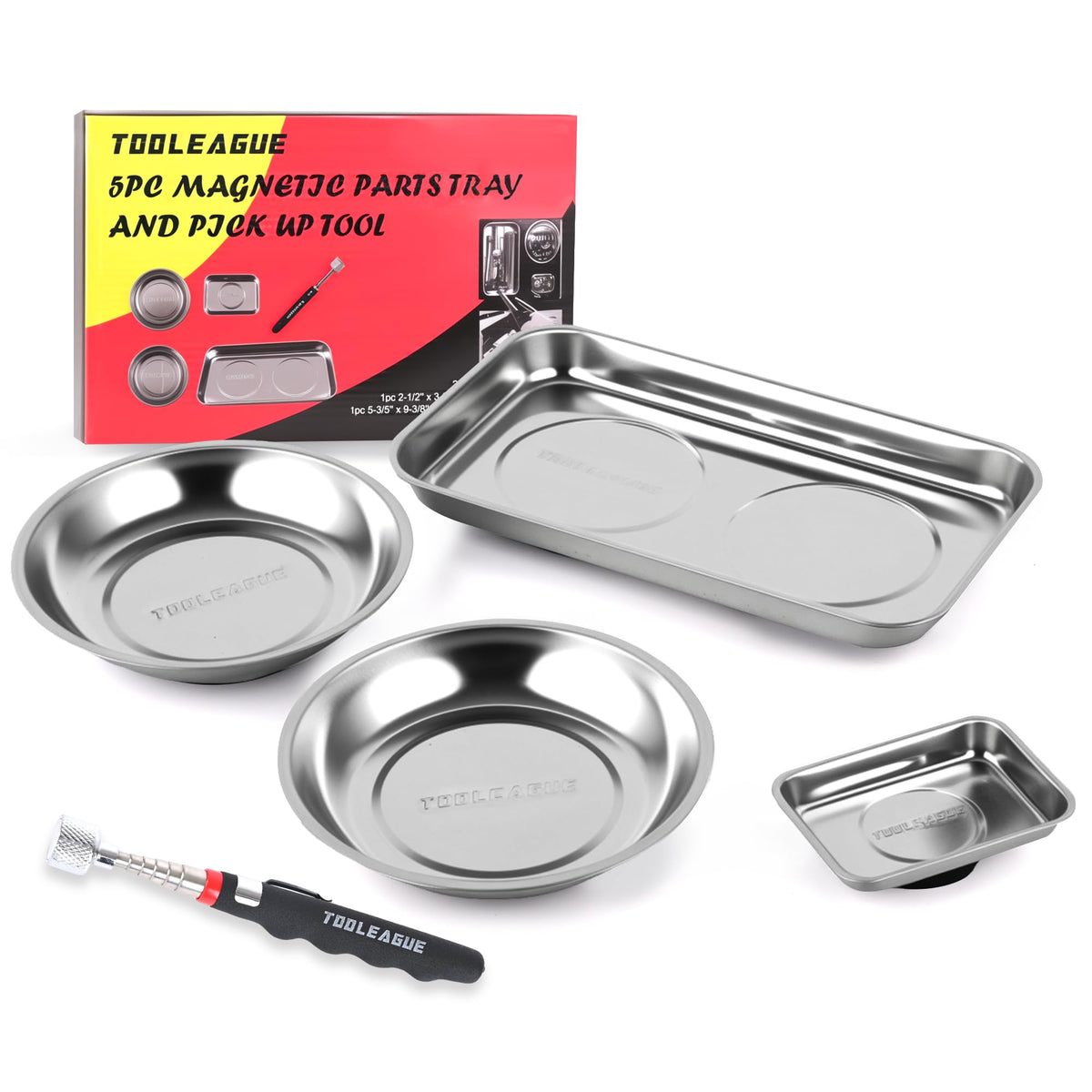 4Pcs Magnetic Parts Tray Set with 15Lb Magnetic Pickup Pen