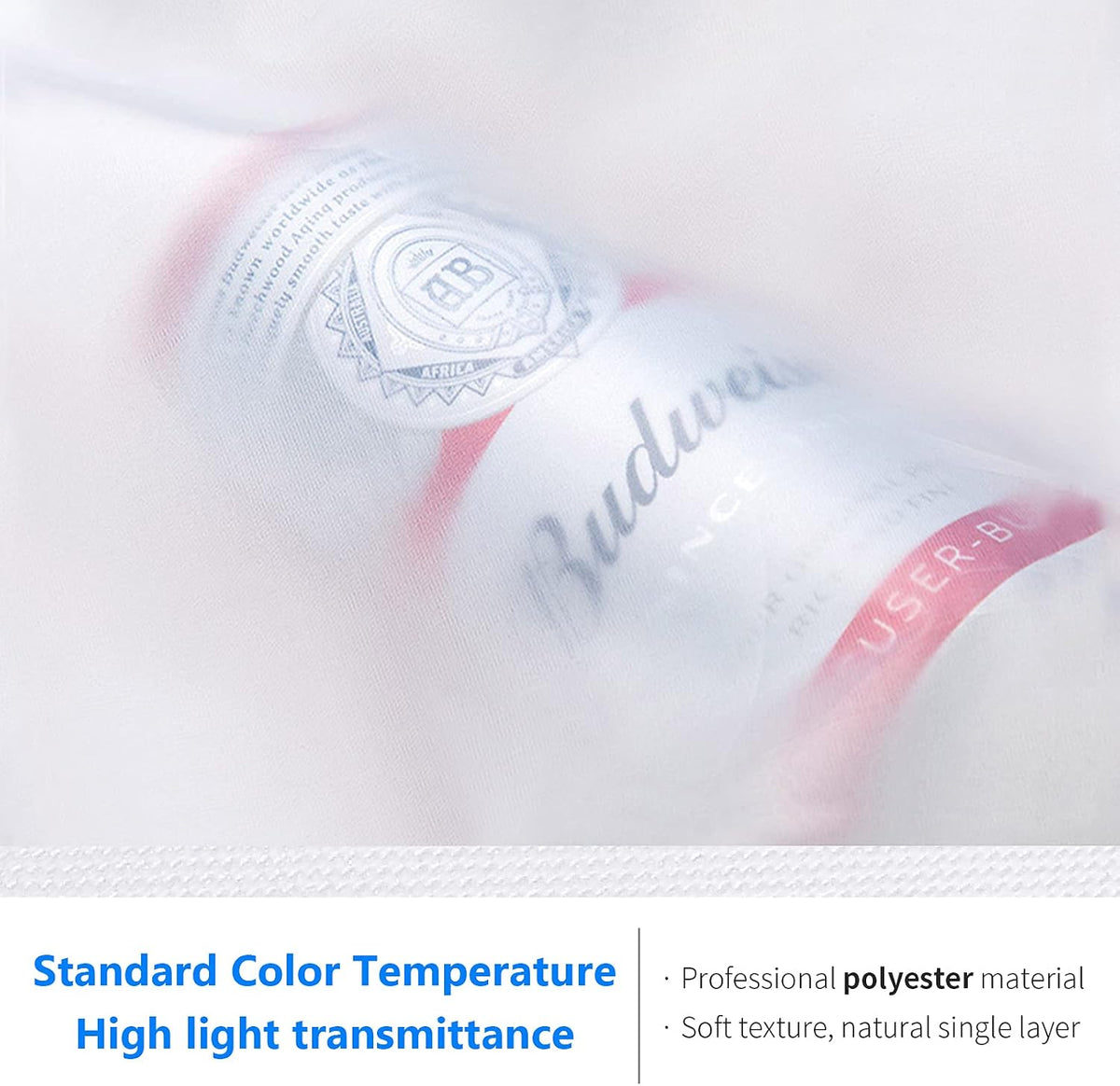 2 Yard x 60 Inch/1.8M x 1.5M Polyester White Seamless Diffusion Fabric for Photography Softbox,Light Tent and