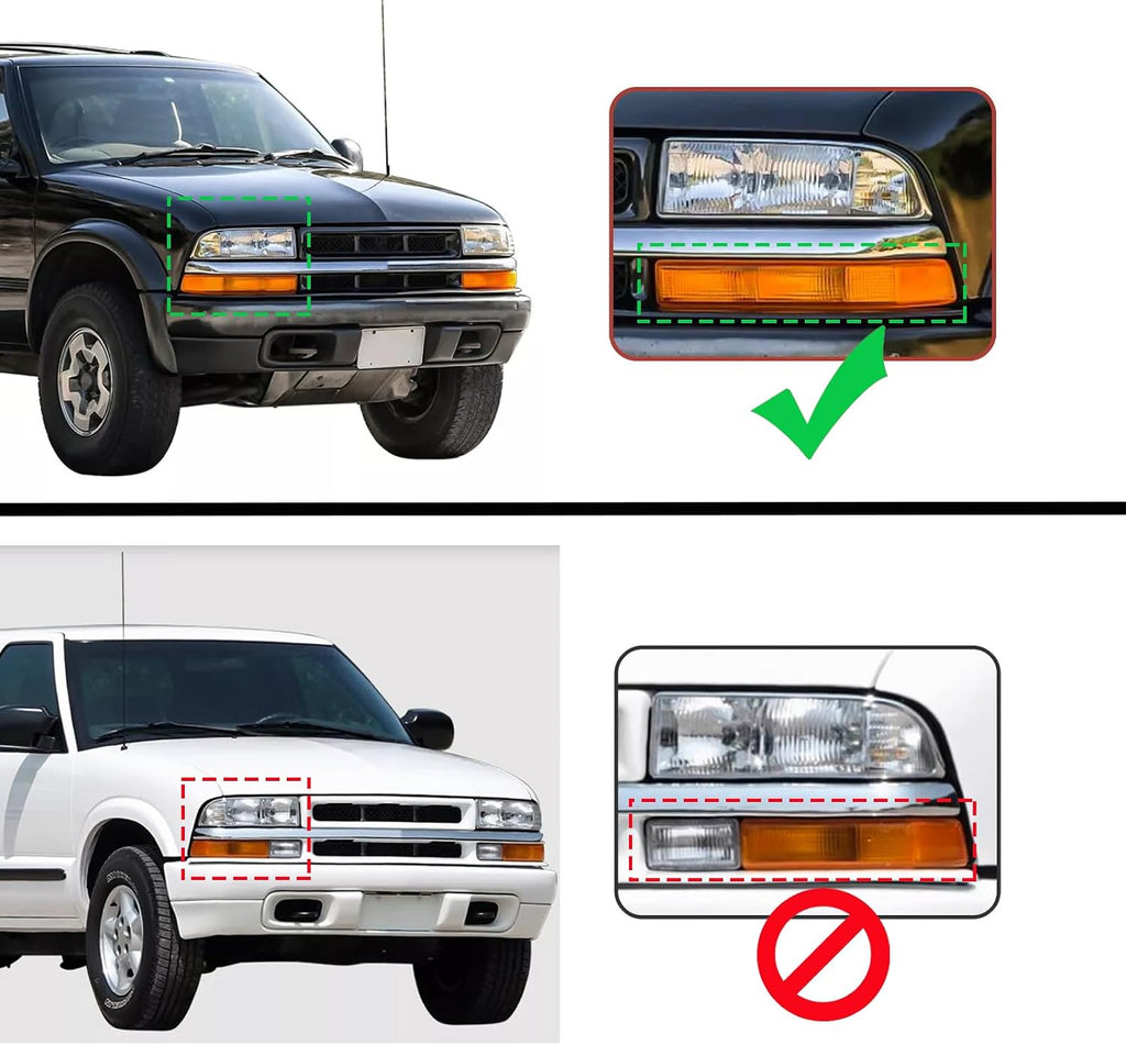 Headlights Assembly For 1998-2004 Chevy S10/for 1998-2005 Chevy Blazer Set