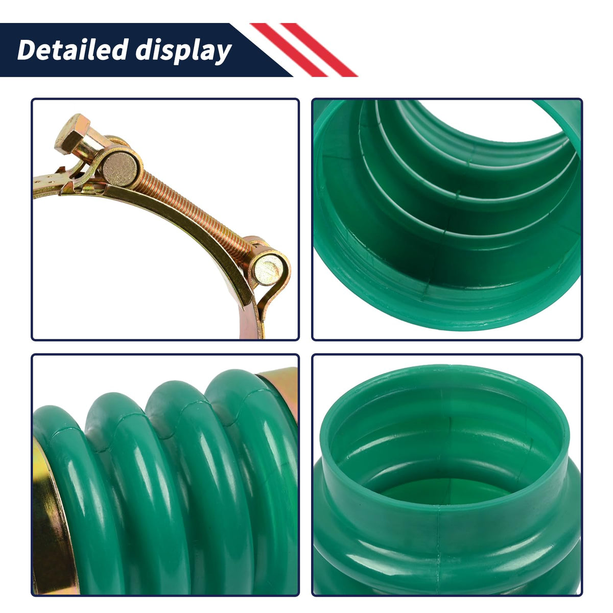 Promrmr 0177355 Bellows Boot with 2PCS Clamps for Jumping Jack Rammers 5000177355 0102862 50000102862 Compatible with Wacker Neuson Compactor Tamper BS50-2 BS50-2i BS50-4 BS500 BS500oi