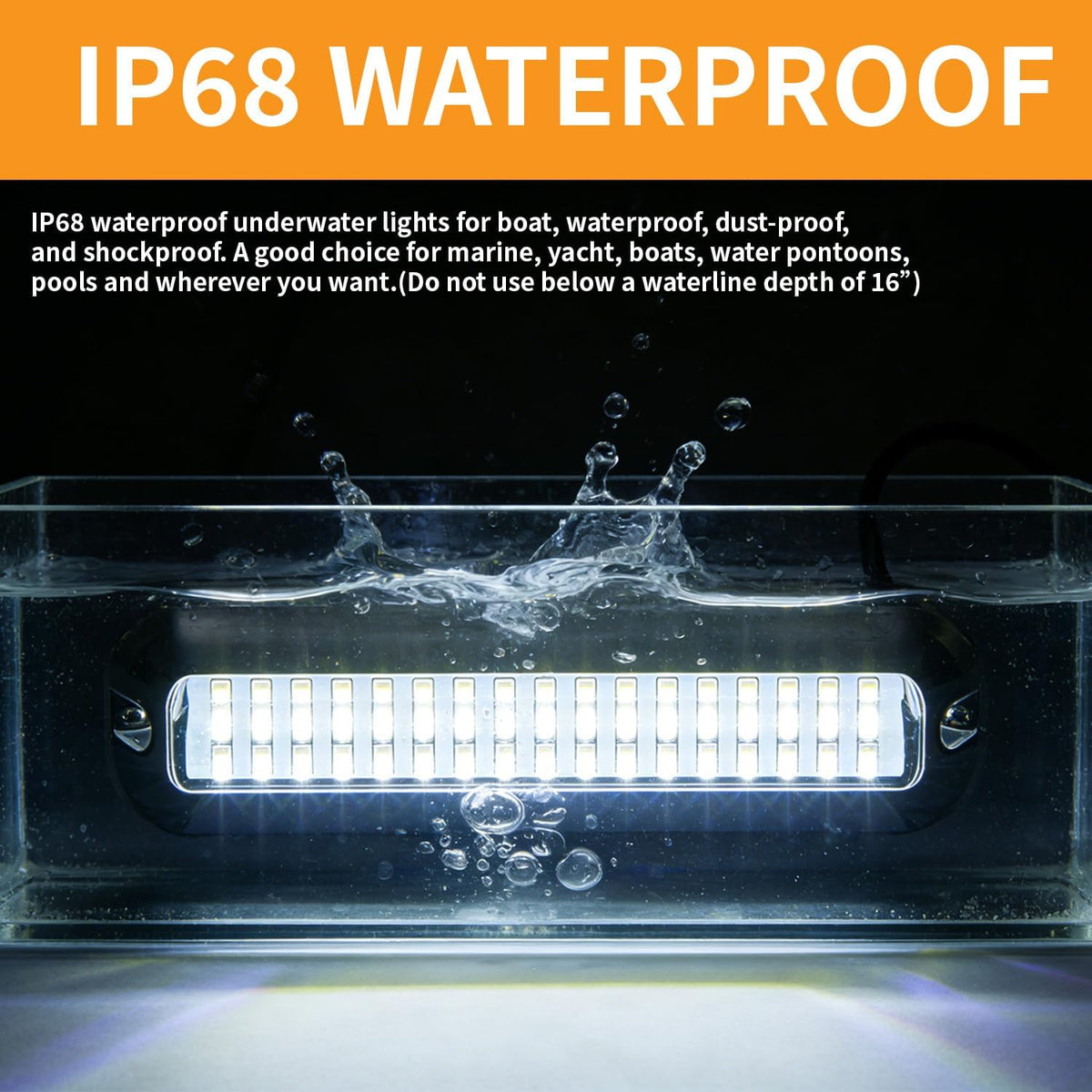 Marine LED Boat Lights, 5 Inch 2000lm LED Waterproof Transom Lights, Surface Mount Pontoon Docking Yachts Sailboat Transom Boat Interior Deck Light Stern Lights (2 White, 12V 24V, IP68)