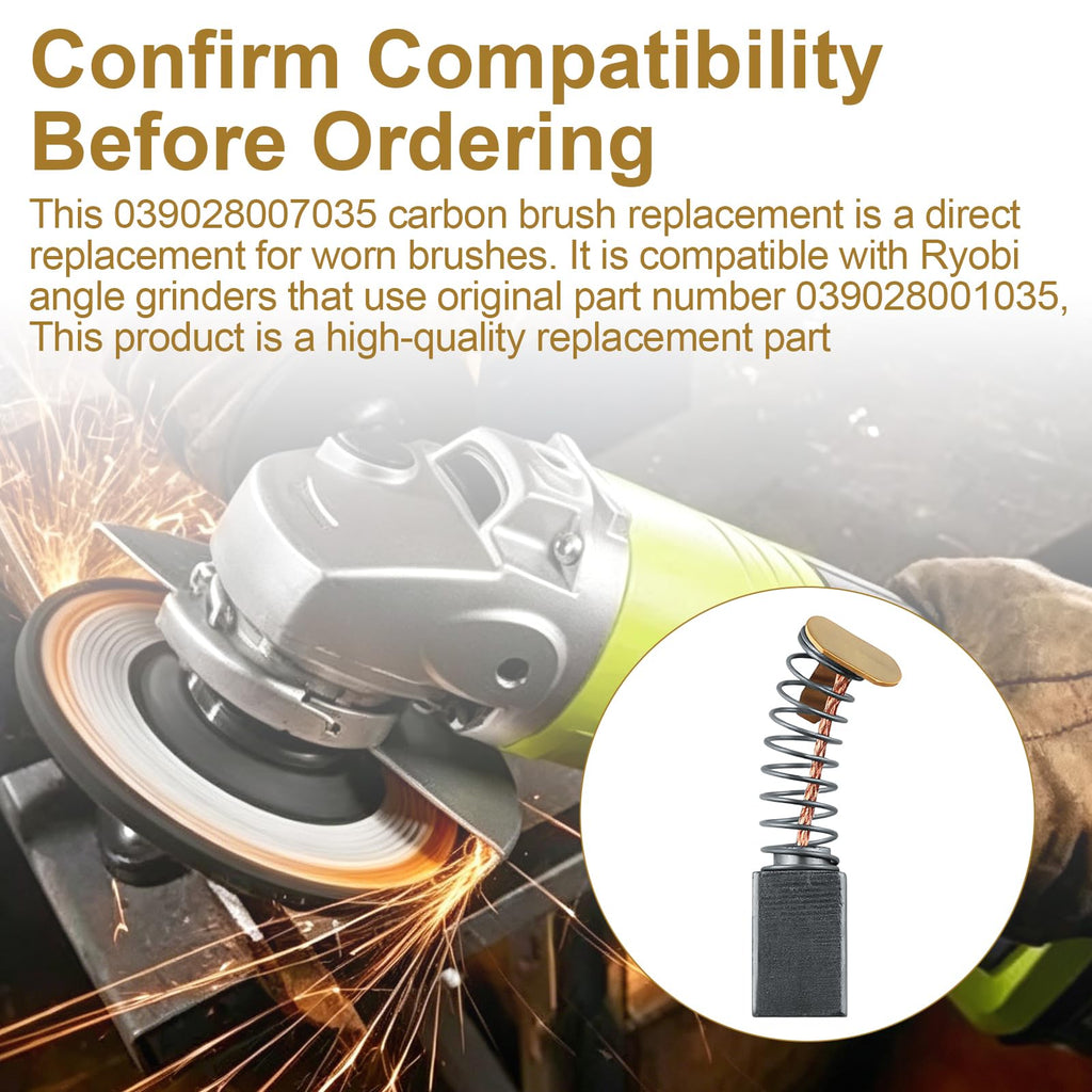 5 Pack 039028007035 Carbon Brush Replacement for Ryobi Angle Grinder Parts