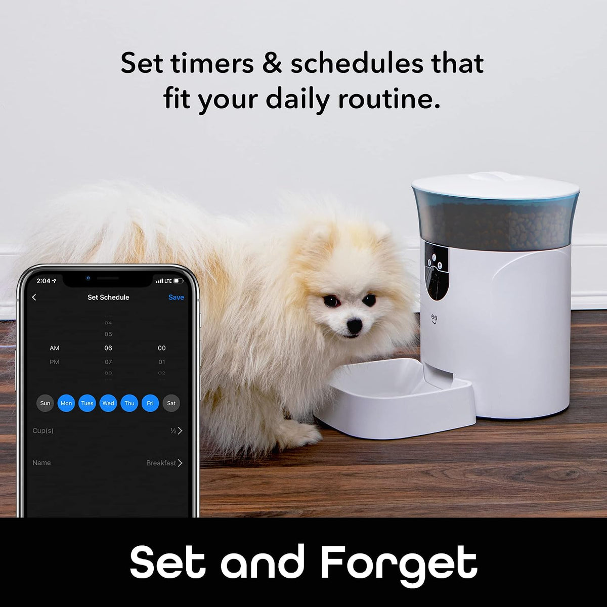 7L Automatic Cat & Dog Feeder with Smart Pet Camera, Timer & Voice